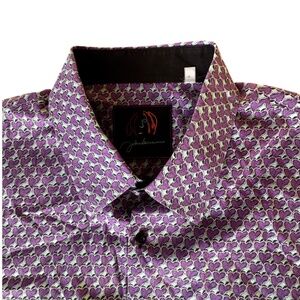 3XL‎ Vintage John Lennon Mens long-sleeve button-down Shirt Purple, Blue